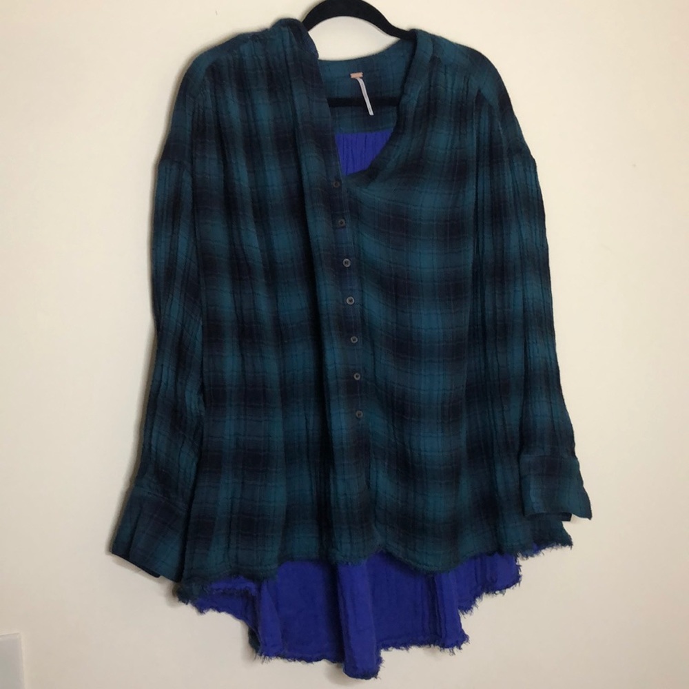 Oversized free people medium oversized plaidshirt